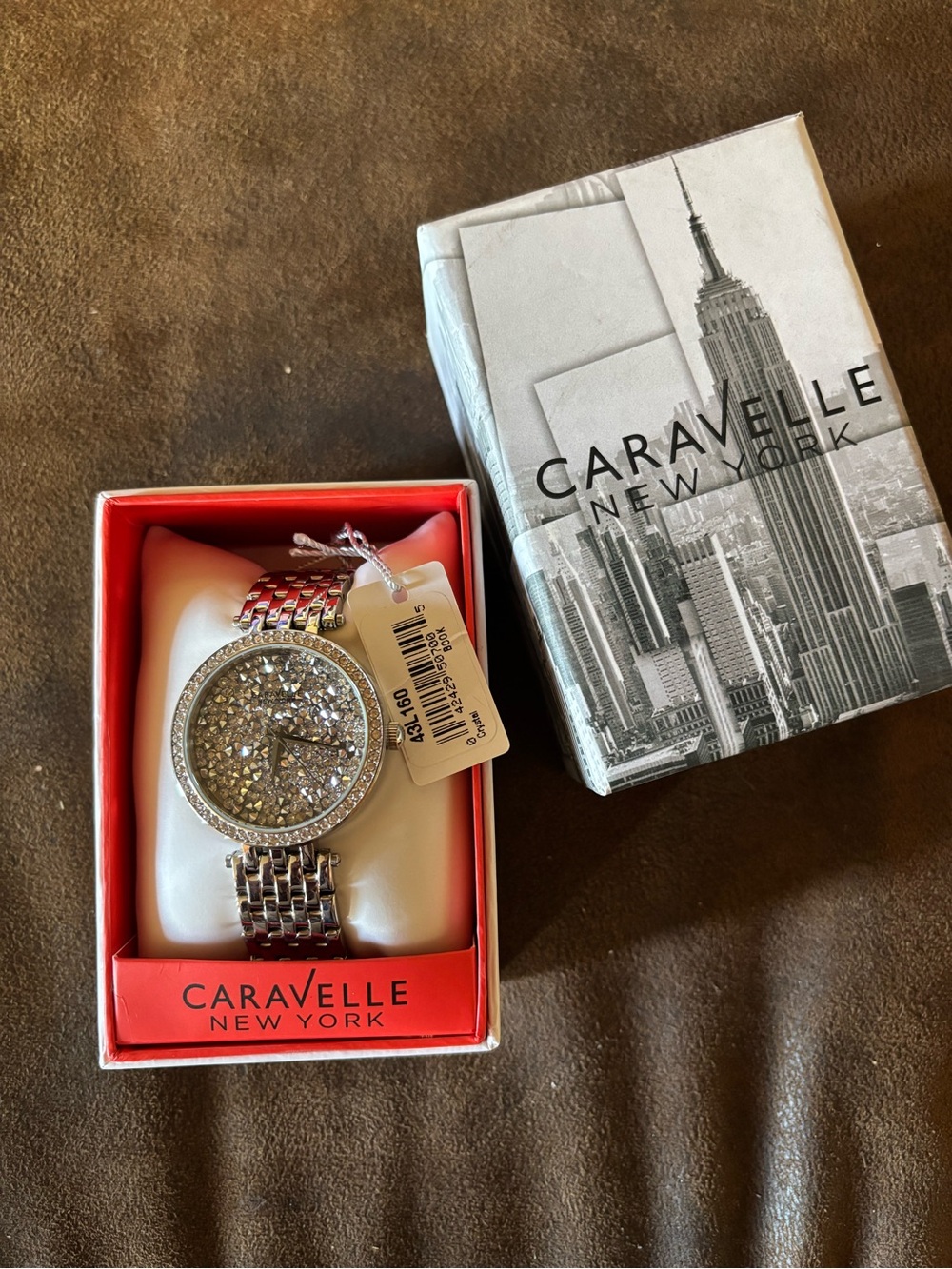 Caravelle New York Women's Silver Crystal Dial Bracelet Watch